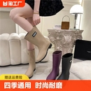 时尚 成人韩版 四季 雨鞋 女款 高筒防滑耐磨中筒加绒短筒雨靴厨房水鞋