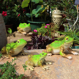 创意树脂青蛙摆件户外花园庭院装 饰假山水池造景可爱仿真动物摆设