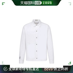 欧洲直邮DIOR 迪奥23新款 夹克 男白色棉质混纺银排扣衬衫 式