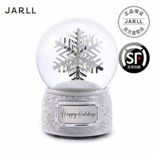 JARLL水晶球音乐盒发光立体雪花八音盒送闺蜜女生生日礼物可旋转