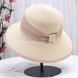 日本草帽子夏天大檐渔夫帽休闲出游可折叠太阳帽海边度假遮阳帽女