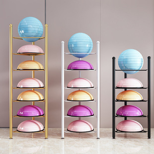 健身房瑜伽球收纳架波速球平衡半球支架瑜伽馆甜甜圈置物架子多层