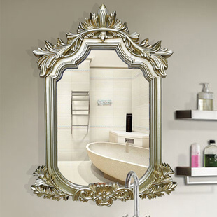 复古镜子欧式 饰镜梳妆镜酒店美容镜 防水浴室镜壁挂卫生间镜玄关装