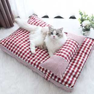 宠物床垫睡觉用可拆洗枕头狗猫垫子四季 保暖 通用猫咪狗狗睡垫冬季