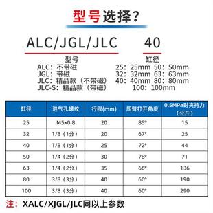 JGL杠杆气缸25 63气动元 件空压夹紧机械压紧夹具气缸ALC