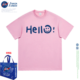 URBAN联名2024夏季 情侣款 NASA 纯棉圆领短袖 韩版 上衣 宽松印花半袖
