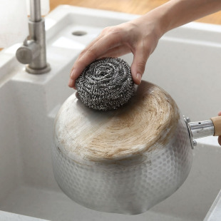 德克林大号钢丝球不锈钢清洁球家用去污铁丝球厨房刷锅带手柄洗碗