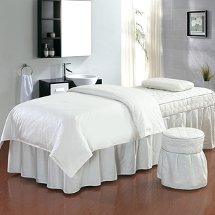 全棉纯棉美容院床罩四件套美体美容按摩SPA专用床品定做LOGO 包邮