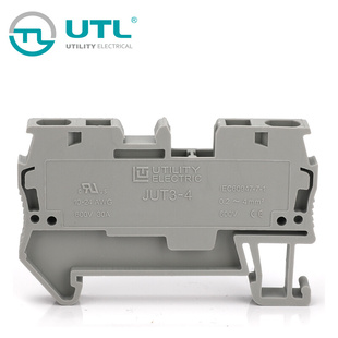 尤提乐JUT3 4工业端子快速接线板连接器电压接线端子排导轨式