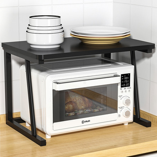 厨房置物架微波炉架子烤箱收纳家用双层台面桌面放置架锅具收纳架