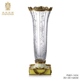 凤凰美居奢华高端欧式 布拉格水晶玻璃花瓶热销花器创意ins花瓶
