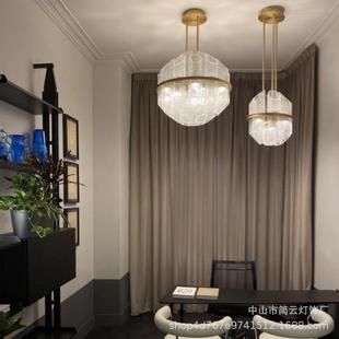 美式 全铜玻璃个性 饰吊灯客厅卧室酒店别墅大平层样板间 创意艺术装