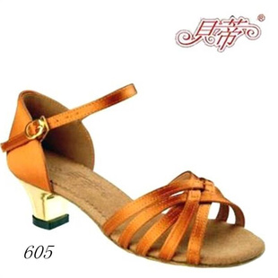 贝蒂舞鞋 女童拉丁鞋 软底 605款 深肤色恰恰国标舞比赛表演鞋