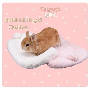秋冬款 小型宠物窝保暖毛绒垫棉窝兔尾巴龙猫豚鼠用加厚兔子趴趴垫