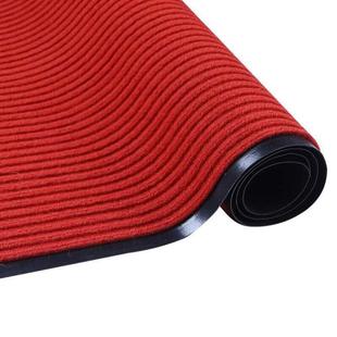 兰诗LAUTEEWSD0009条纹防滑地垫吸水蹭土脚垫室外地毯大红宽1