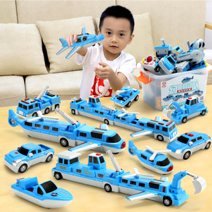 海陆空拼装 3岁5儿童6男孩益智拼接 玩具积木磁力吸铁石百变汽车2