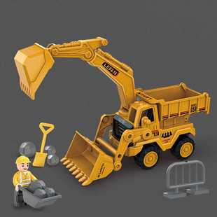 惯性车玩具小汽车男孩儿童仿真工程车挖掘机推土机翻斗车模型小车