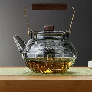 高硼硅玻璃煮茶壶星陨蒸煮一体壶家用玻璃提梁壶围炉煮茶壶厂家