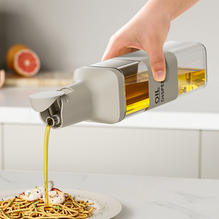 物鸣自动开合油瓶家用厨房玻璃油壶防漏大容量酱油醋调味瓶油罐壸