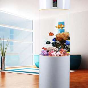 亚克力鱼缸 圆柱鱼缸 创意鱼缸 水族箱 下过滤 生态鱼缸