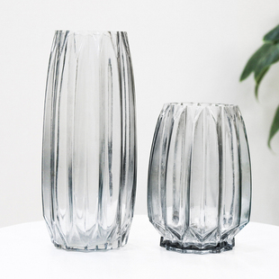简约玻璃花瓶透明水培植物花瓶家居桌面摆件客厅餐桌装 饰插花瓶