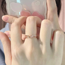 玫瑰金星轨戒指女小众设计高级感手饰轻奢时尚 精致可调节素圈指环