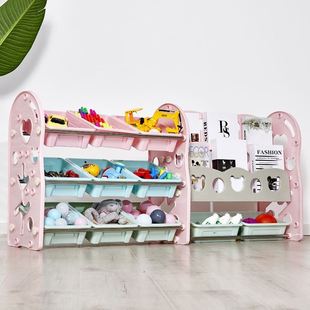 新客减儿童玩具收纳架幼儿园宝宝整理架书柜大容量多层柜置物架家