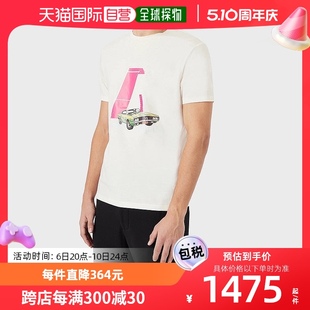 男士 1JW5Z 香港直邮EMPORIO ARMANI 米白色棉质短袖 T恤 3L1T8P