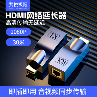 hdmi网络延长器30米网络信号增强放大器60米单网线hdmi转rj45音视频电脑同步电视1080p高清4k传输器延长线