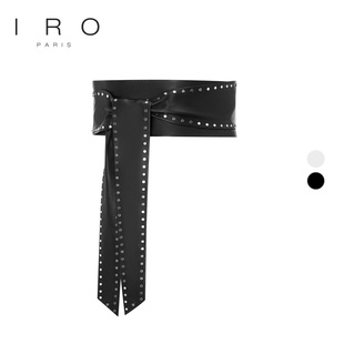 IRO Night 轻奢纯色不规则系带羊皮革铆钉腰带皮带 款 法式