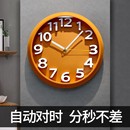 电波现代简约挂钟石英家用客厅挂墙时钟创意挂表2024新款 网红钟表