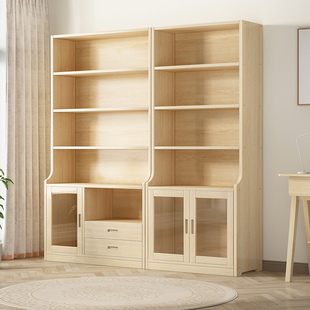 儿童书架置物架落地实木家用多层收纳柜客厅自由组合柜子简易书柜