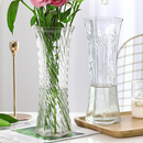 特大号玻璃花瓶透明水养富贵竹花瓶客厅家用插花瓶摆件 两件套