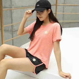 韩版 短裤 夏季 爆款 网红小雏菊 女士休闲速干衣运动套装 瑜伽T恤 短袖