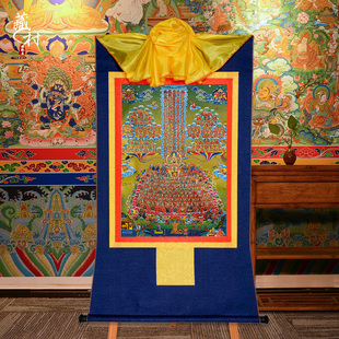 藏村 佛事用品家用用品宗喀巴大师画像壁画 宗喀巴皈依境唐卡挂画