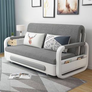 沙发床可储物可折叠客厅双人小户型单人推拉坐卧两用多功能布艺床