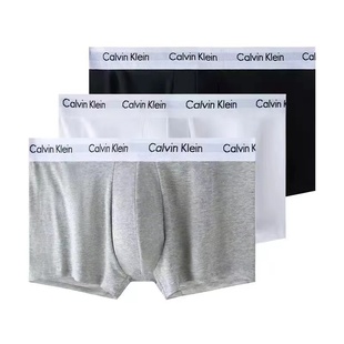 卡尔文·克莱恩 3条装 Calvin Klein CK男士 内裤 弹性透气棉平角裤