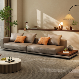 艺潮匠新款 地平线真皮沙发设计师大户型客厅头层牛皮直排异形沙发