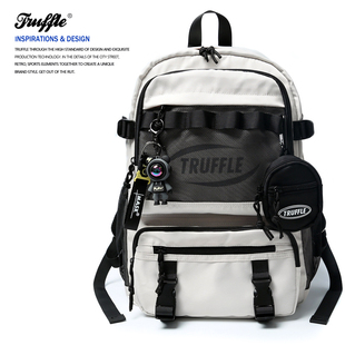 TRUFFLE潮牌大容量双肩包男电脑背包初中高中书包女大学生旅行包