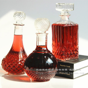 创意玻璃红酒瓶空瓶高档装 饰密封罐洋酒葡萄酒瓶醒酒器自酿泡酒瓶
