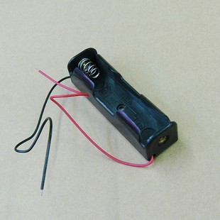 装 一粒一颗一个18650不带盖无开关带导线电池盒固定夹扣塑胶座