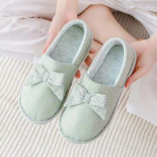 月子鞋 夏季 薄款 包跟产后孕妇春秋软底5月份6防滑厚底纯棉产妇拖鞋