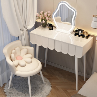 法式 奶油风梳妆台主卧室现代简约网红书桌化妆台一体奶油风小户型
