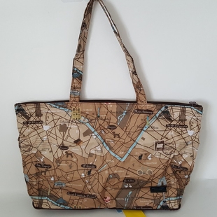 日本 棕色地图 女包包 购物袋 可折叠旅行袋