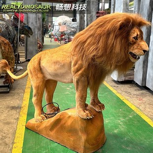 大型仿真狮子模型电动狮子机械雕塑博物馆动物园科技馆动物展制作