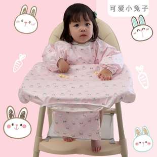 现货速发宝宝吃饭兜餐椅桌套罩衣一体式 围裙婴儿围兜辅食儿童防水