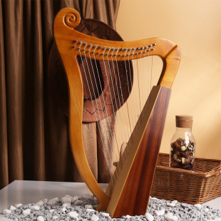 海之韵竖琴专业莱雅琴15弦小mini爱尔兰竖琴扮键里拉琴竖琴