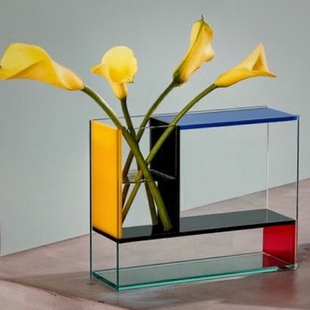 MOMA纽约艺术馆有机玻璃创意花瓶ins花亚克力蒙德里安花瓶摆件