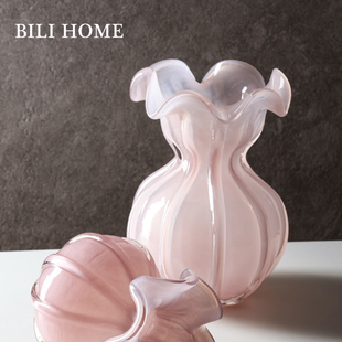花瓶摆件客厅插花玻璃琉璃轻奢高级感水养鲜花高端餐桌玫瑰法式 小