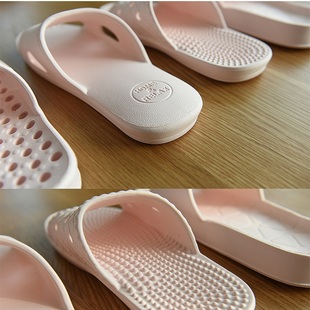 日本出口夏凉拖鞋 橡塑软底防滑浴室拖鞋 按摩气垫简约良品客厅鞋